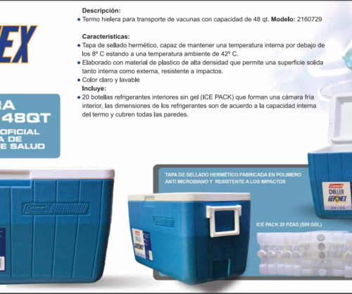 Hielera para traslado de vacunas 45 litros Modelo 2160729